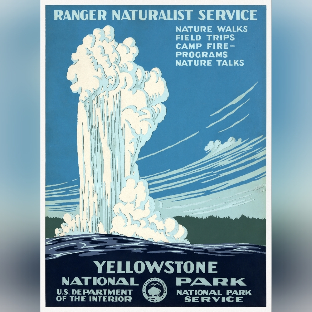 Yellowstone National Park, Ranger Naturalist Service Print